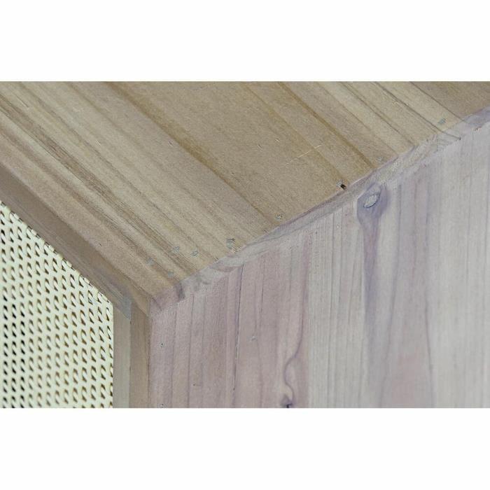 Meuble TV - Balinais - Sapin - Rotin - 140 Cm - 2 Portes - Marron