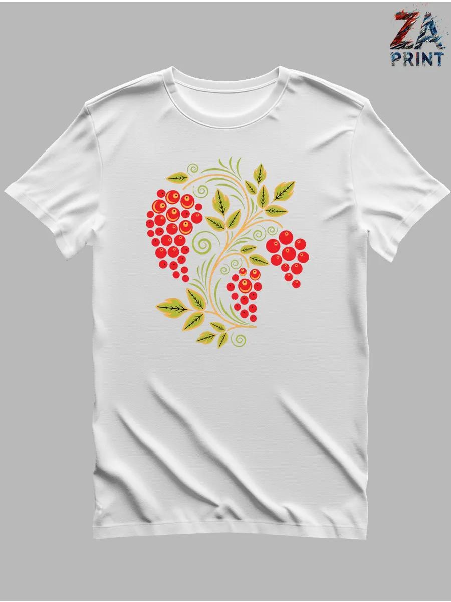 Russian Khokhloma folk pattern T-shirt S