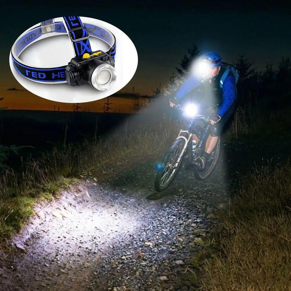 

Compact Fishing Head Lamp Sensor Camping Headlamp Durable Head Light Torch Flashlight without sensor синій