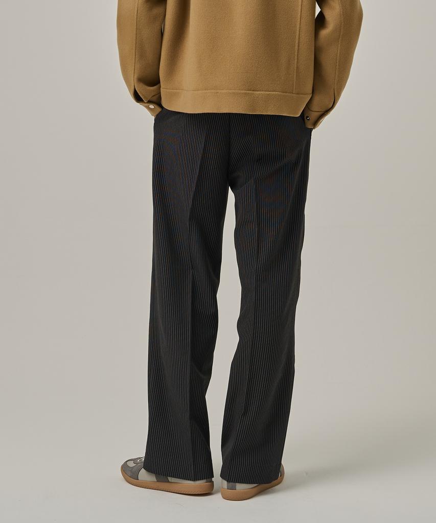 ANALOG MOOD One-Pleat Stripe Slacks (Black)
