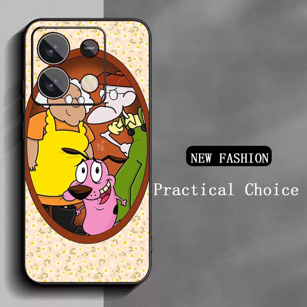 

Cowardly dog cute classic cartoon poster Phone Case For Redmi Note 14 13 12 11 Pro Plus S 5G 14C A3 Soft Black Phone Cover Redmi Note 12 Pro+