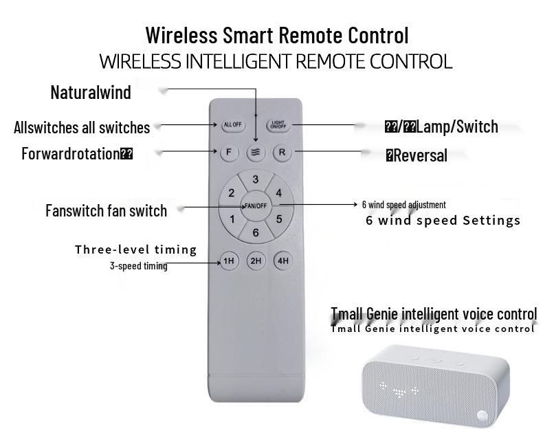 Retro Industrial Style Remote Control Ceiling Fan with Invisible Light and Wrought Iron Finish