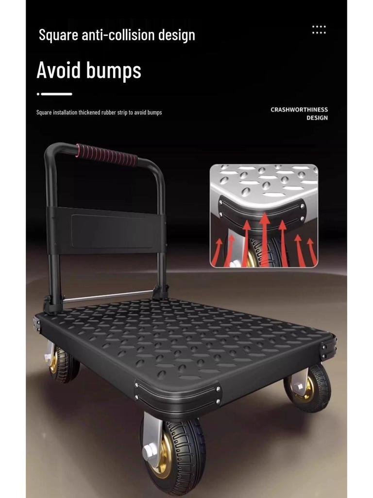 Foldable Steel Hand Truck: Portable Small Trolley for Transporting Goods