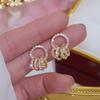 JWER Vintage Smooth Metal Hoop Earrings For Woman Girl Elegent Luxury New Korean Jewelry Temperament Girl's Daily Wear Earrings