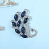 Korean Blue Crystal Phoenix Brooch: Women's Alloy Rhinestone Pin Accessory