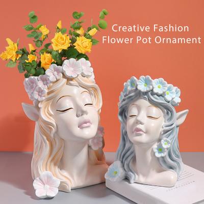 Feenkopf-Pflanzgefäß Engelgesicht Blumentopf Harz Dekorative Vase Indoor Kaktustopf