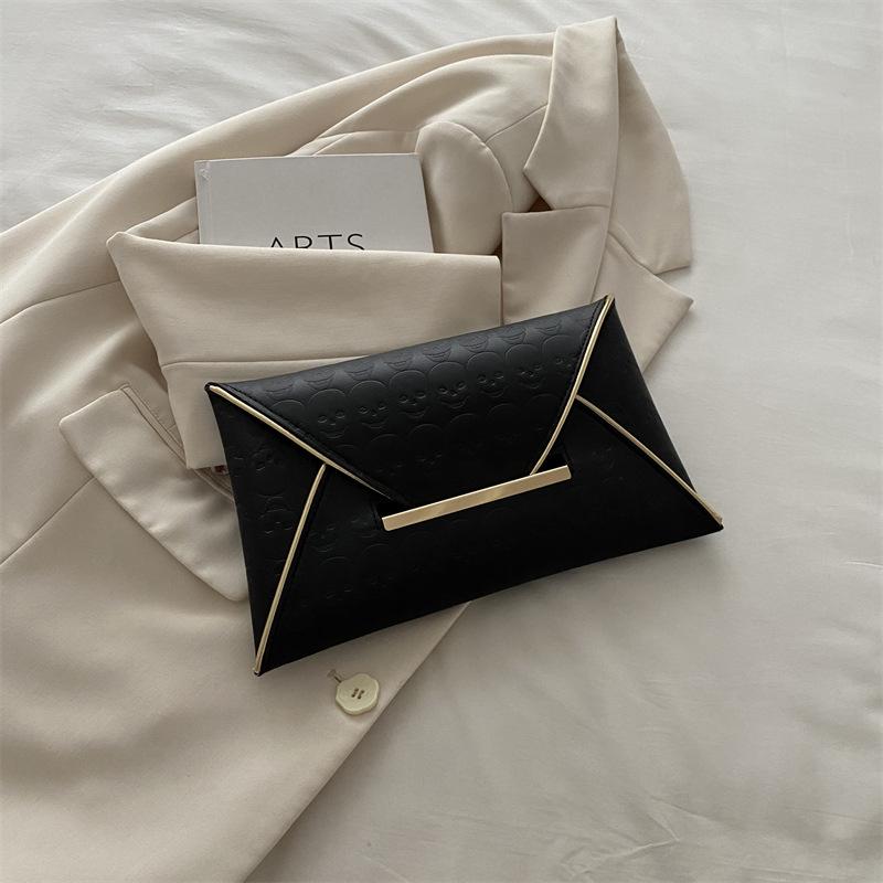 

Сумка-конверт из лакированной кожи, женская, глянцевая, деловая, ультратонкая, простая, подмышечная сумка чёрный