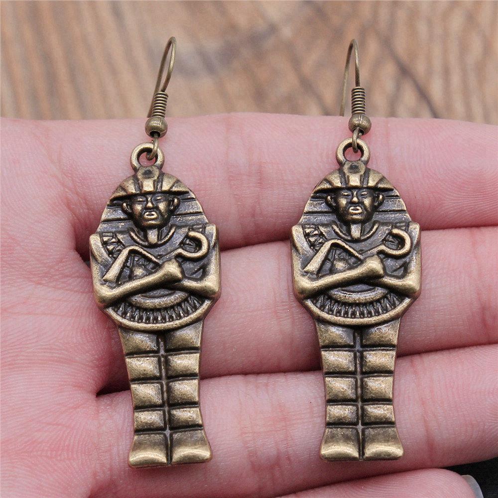 Classic Fashion Pharaoh Chief Ankh Cross Amulet Earrings Layered Valentine's Gift for Prom Nights