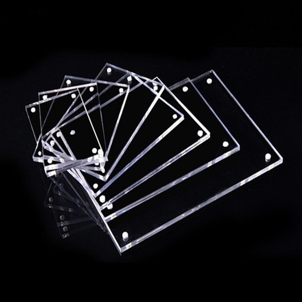 Clear Acrylic Picture Photo Frame Magnetic Photocard Holder Poster Display Stand Photo Frame Protect Office Desktop Ornament