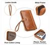 Full-Grain Lambskin Women's Wallet with Metal Hinge and Leather Hand Strap