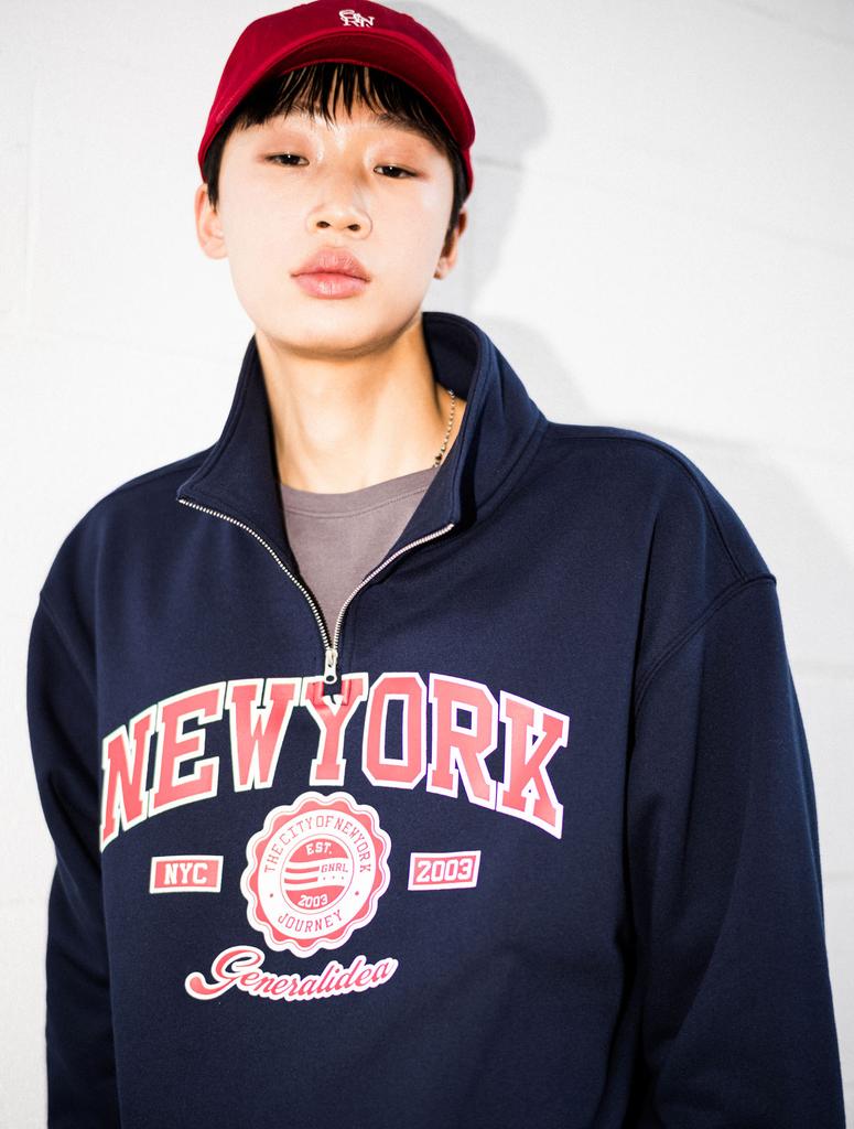 General Idea Man New York Cozy Half Zip Sweatshirt [Navy] / Sbd1U02004
