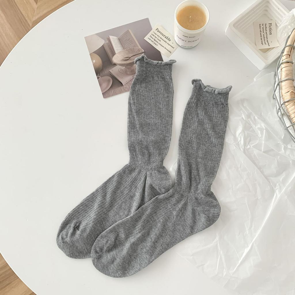 White Socks Socks Summer Thin Breathable Cutout Mesh Ballet Style Long Socks Stacked With Socks