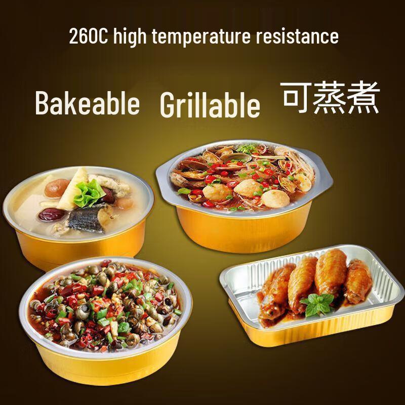 JingJingRS Quadratische Aluminiumfolienbehälter mit Deckeln