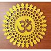 My Dream Carts Golden Om Round Decorative Wall Art Mdf Wooden Om Chakra For Temple, Living Room, Bedroom, Office, Hotel, Home Decor Items,