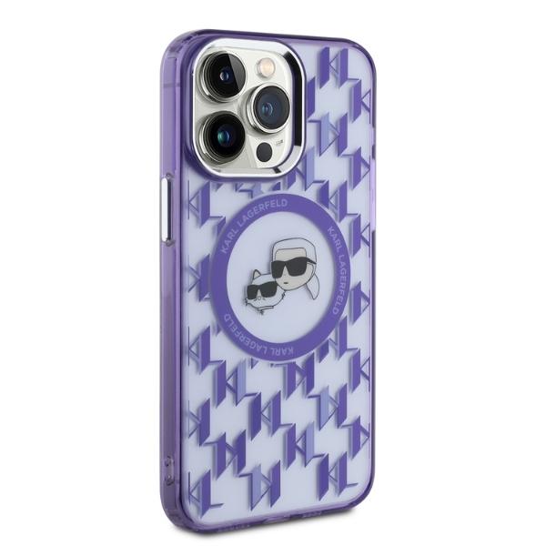 Karl Lagerfeld Klhmp15Lhmckmhu Iphone 15Pro 6.1 Fioletowy/Purple Iml Monogram Karl&Choupette Head Magsafe