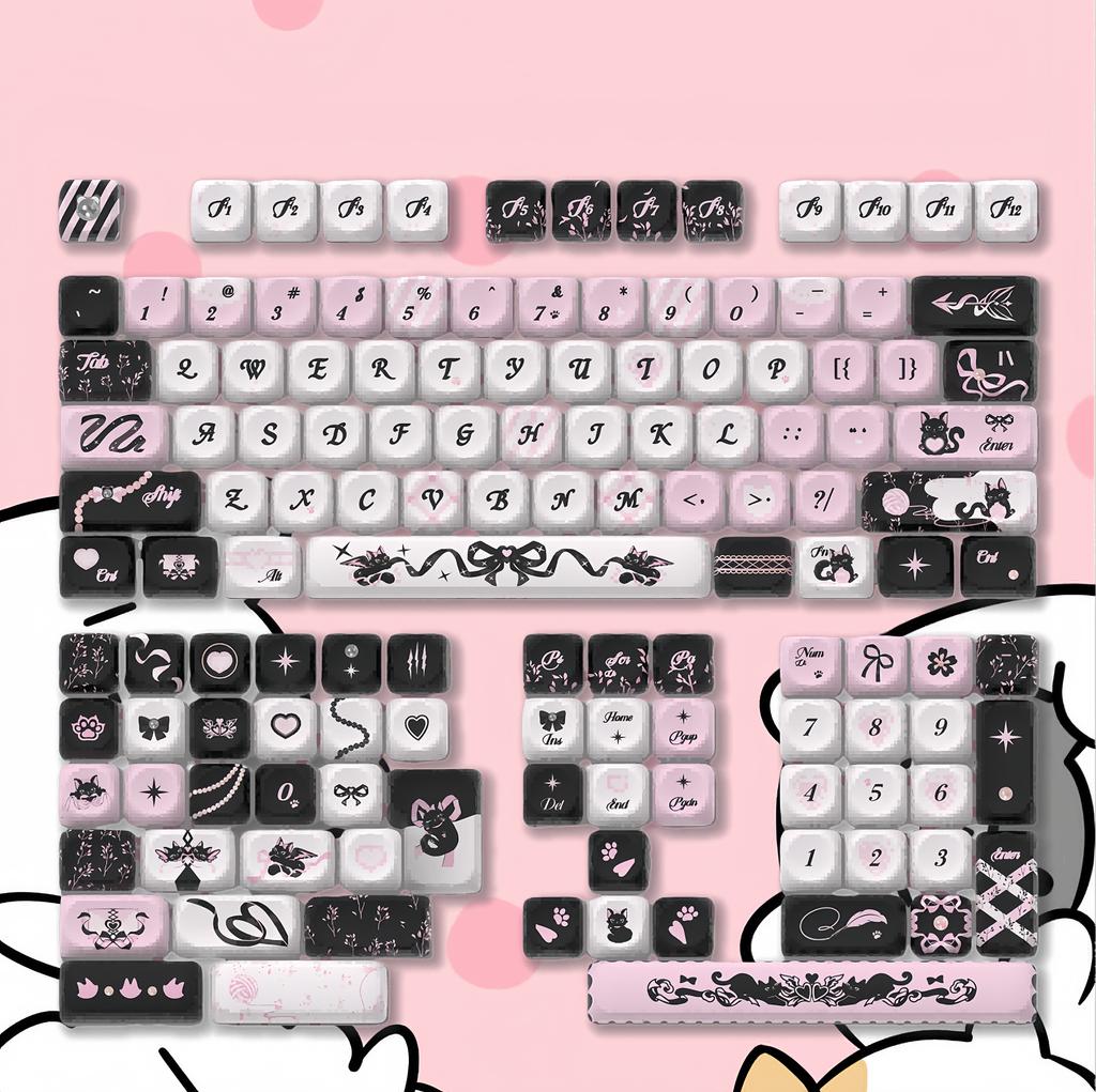 130 Keys Cheese Burger MOA Profile Custom Keycap Set Five Side Dye Sublimation PBT Keycaps for MX Switch Mechanical Keyboard