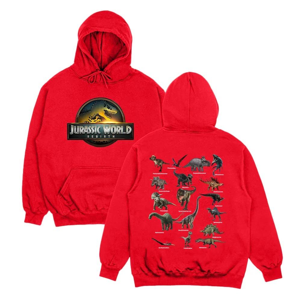 Felpe con cappuccio da uomo Jurassics World Rebirth Logo Dinosauri Felpa Unisex Donna_Uomo Manica Lunga Pile Pullover Larghi Streetwear