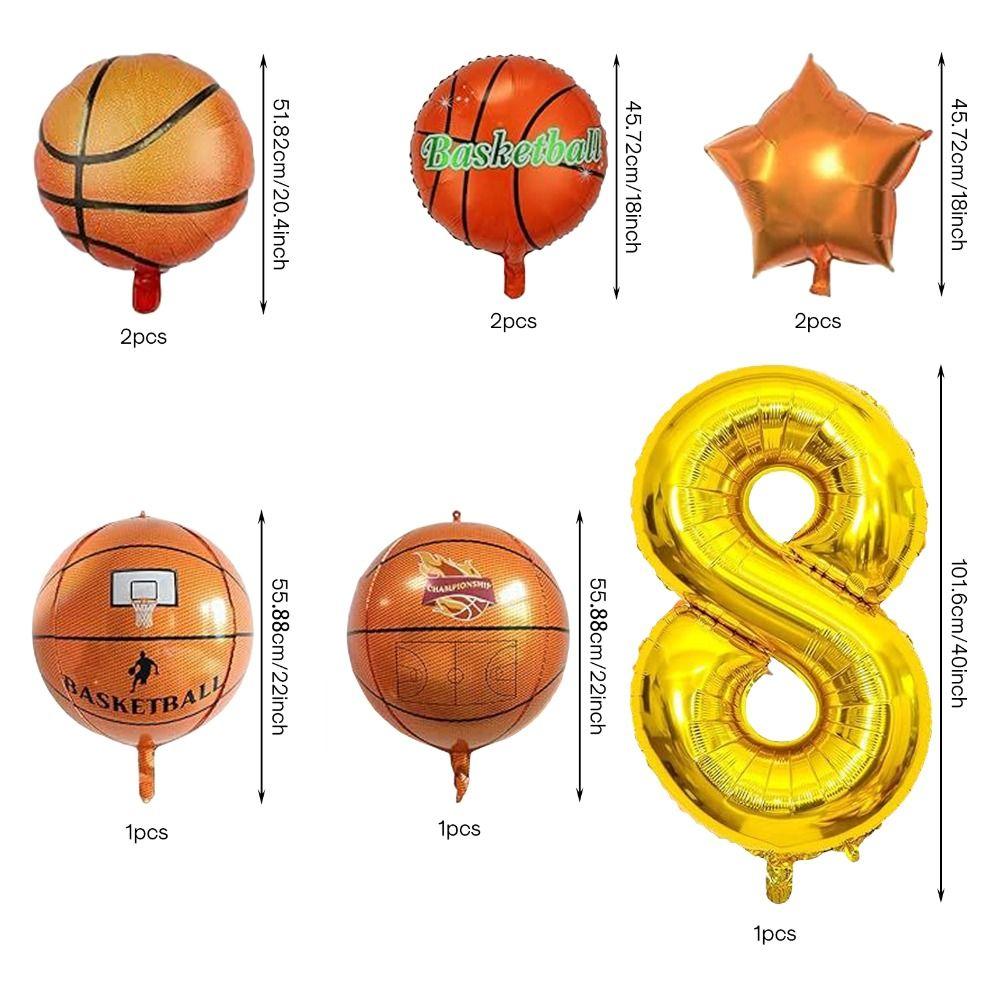 9Pcs Giant 22 Inch Basketball Birthday Star Sports Party Supplies Basketball Balloons  Boys