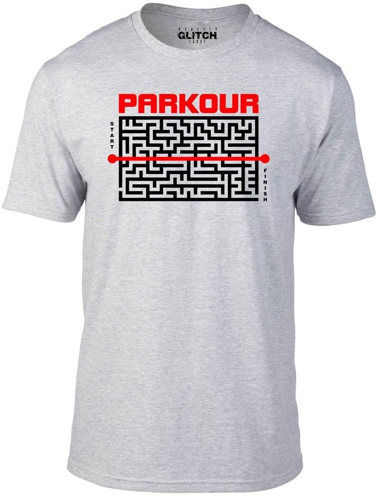 

Parkour Men’s T-Shirt – Free Running Urban Jump Climb Fitness Sport Tee 4XL
