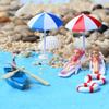 Mini Artificial Sunshade Beach Chair Micro Fairy Garden Miniature Doll House