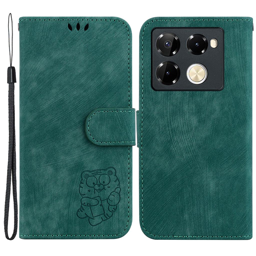 For Infinix Note 40 Pro 5G/Note 40 Pro+ Case Little Tiger Imprint Leather Wallet Phone Cover