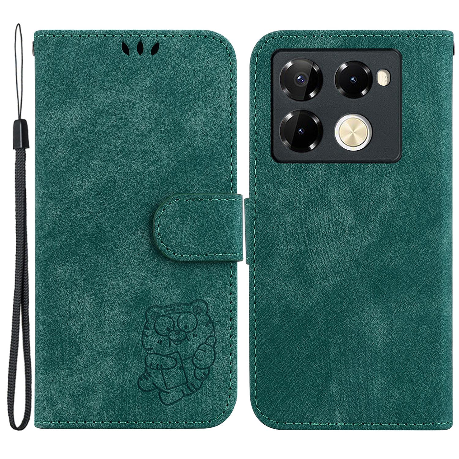 

For Infinix Note 40 Pro 5G/Note 40 Pro+ Case Little Tiger Imprint Leather Wallet Phone Cover C