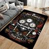 Motorcycle Dashboard Design Black Carpet, Fast Wheels Road Race Style Suitable for Use As an Anti-slip for Living Room Bedroom Sofas