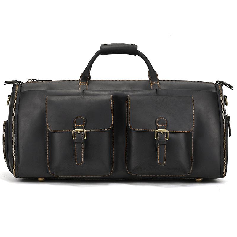 Large Men's Duffle Bag Genuine Leather Travel Bags For Men Male Handbags Weekender Suit Bag On Luggage Luxury Handbag For Suits