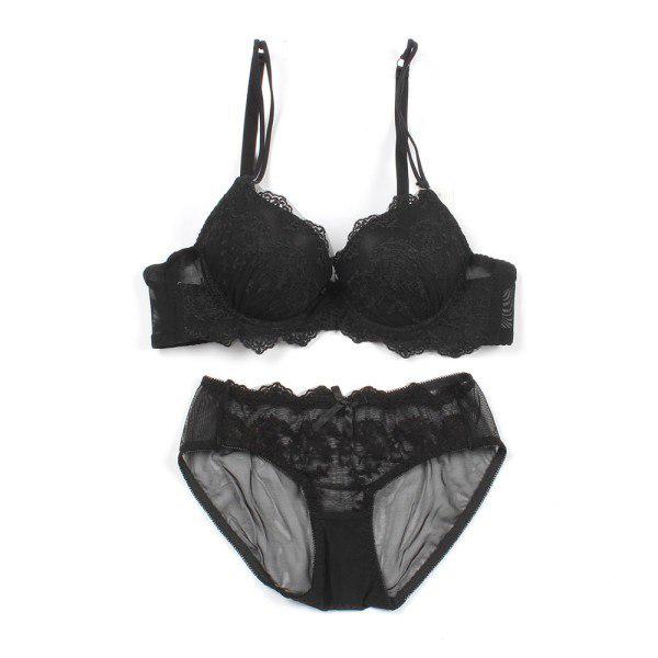 Women Sexy Charming Lace Bra Gather Shape Wear Bra Set Comfortable Underwear