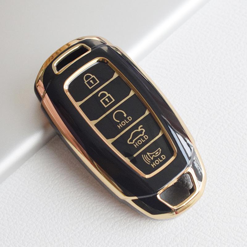 For Hyundai Palisade Limited Palisade Sel Elantra Sel Elantra Santa Fe Veloster 5 Bottons Tpu Car Key Case Cover