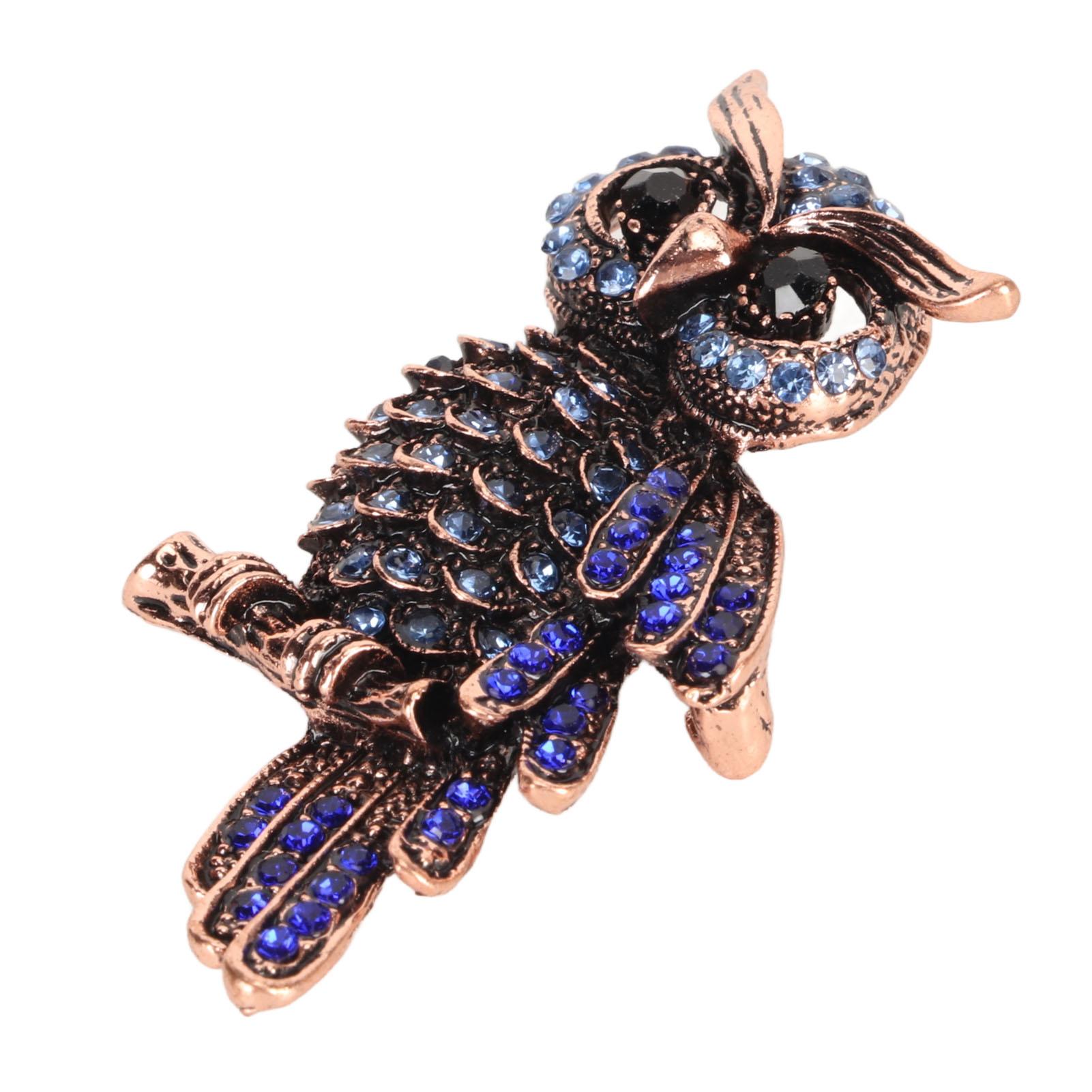 

Owl Brooch Pin Sparkling Fashionable Unisex Rhinestone Vintage Owl Brooch for Party Travel ZT1124 55