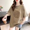 Coffee Short-sleeved T-shirt Women's 2025 Summer Design Sense Niche Loose Cotton Foreign-style Shirt Top Trendy Ns
