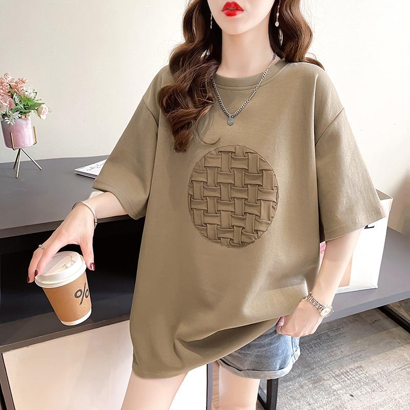 Coffee Short-sleeved T-shirt Women's 2025 Summer Design Sense Niche Loose Cotton Foreign-style Shirt Top Trendy Ns