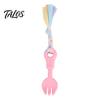Aggressive Chewers Dog Toys Pet Molar Teeth Cleaning Fork Toy, Durable Woven Rope Training Macaron Colored Colors Interactive TPR Chew Toy for