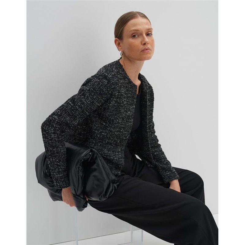 

European Original Order Leftover Stock Official Website Autumn New Arrival Classic Style Women s Long-Sleeved Short Coat Woven Fashion All-Matching Dark gray 40