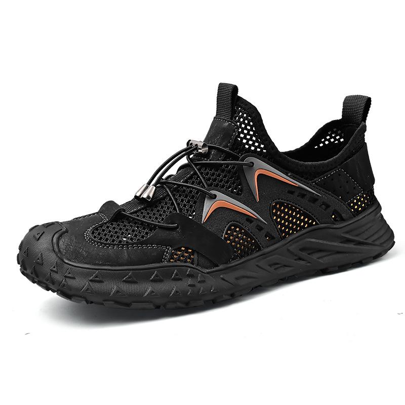 Mesh Shoes Men's New Hollow Breathable Lightweight Sports Shoes Thin Soft-soled Casual Shoes Large Size