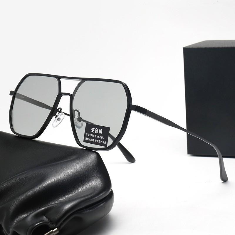 Fashion Pochromic Anti-radiation Glasses Women's/men's Double Beam Sunglasses