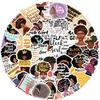 50 New Black Self-affirm Girl Graffiti Stickers Decorate Guitar Notebook Suitcase Waterproof