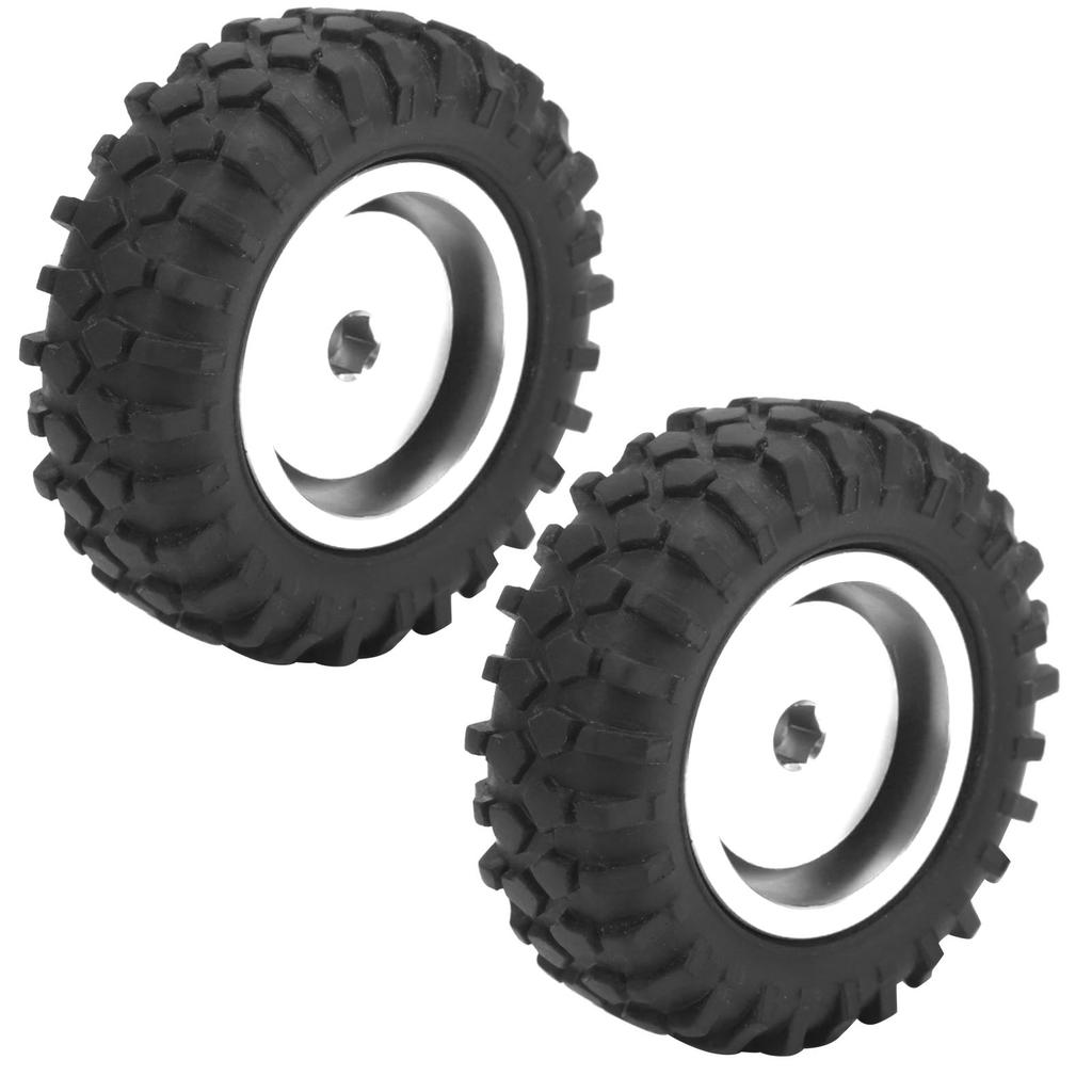 2Pcs Truck Wheel Rubber Tire 55mm Dia Aluminium Alloy Fit for WPL D12 1Celsius10 RC Car