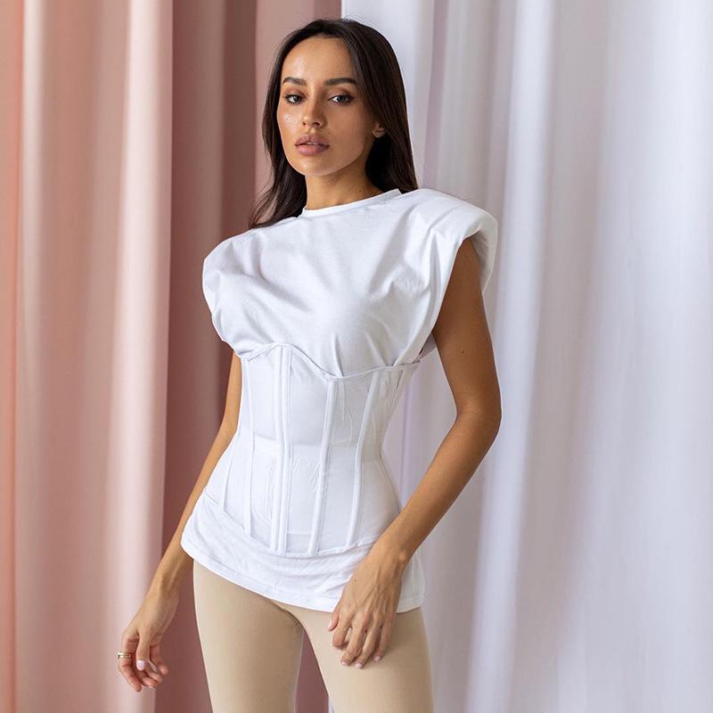 Women's European & American Mesh Lace-up Slimming Corset Vest