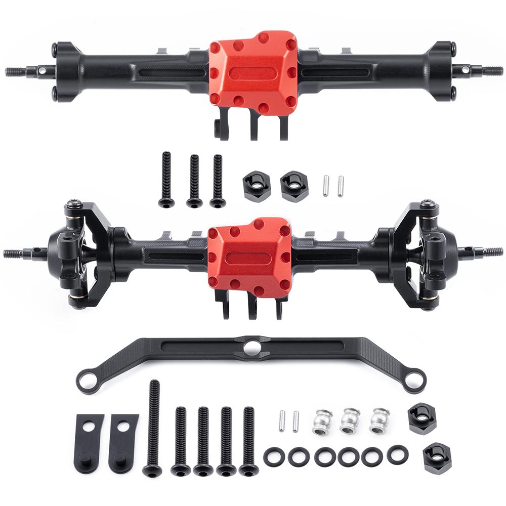 YEAHRUN Aluminum Extended Front Rear Axles for 1/18 RC Micro Crawler Car TRX4M Defender Bronco High Trail K10 Parts