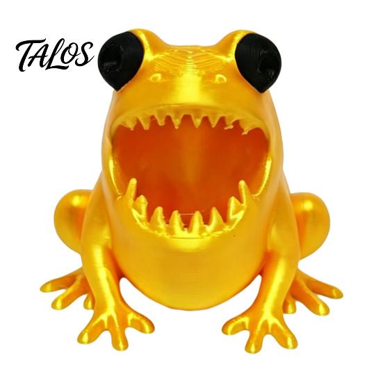 Talos Cute Frog Pen Holder, 3D Printed Figurine, Cartoon Desk Organizer, Multifunctional Storage for Pens Pencils Markers, Office School Decor