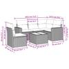 6-teiliges Gartensofa-Set mit Kissen Braun Poly-Rattan