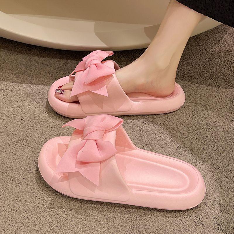 Roztomilé pantofle s mašlí dámské letní nošení trendy móda plážové vysoce kvalitní silná podrážka chladivé pantofle