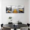Tableau - hyidecorart - 3 pièces - paysage - toile imperméable - art moderne