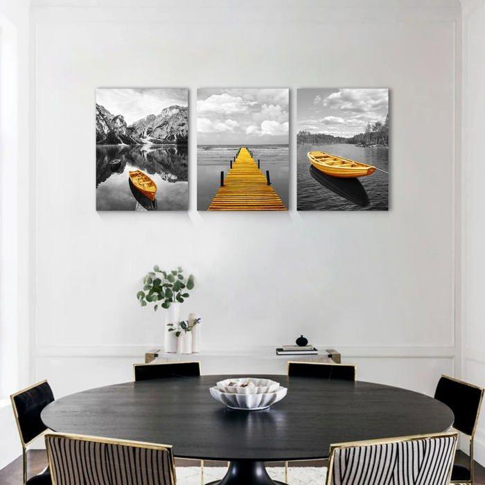 Tableau - hyidecorart - 3 pièces - paysage - toile imperméable - art moderne