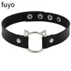Woman Black Punk Choker Collar Necklace Pu Leather Goth Rivets Choker Necklace Pendientes Party Club Sexy Gothic Femme Jewelry
