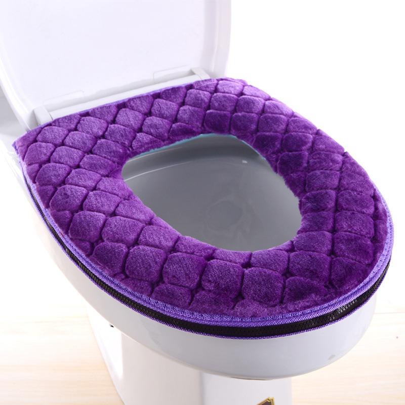 Fürdőszoba WC-ülés huzat Puha meleg plüss WC-huzat Ülésfedél alátét Otthoni dekoráció WC-ülőkehuzat gray