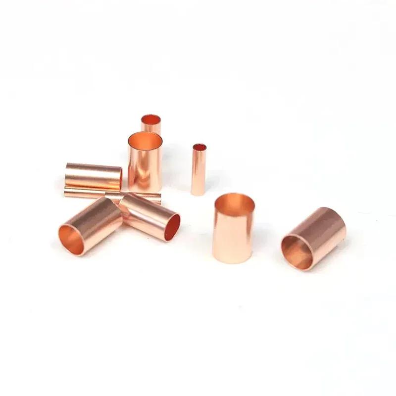 100 ks Red Copper Spojovací trubka Spojka vodiče Malá trubice Ochranná objímka Lisovací svorka Rychlospojka GT-1.5/2.5/3/4/5/6/8mm