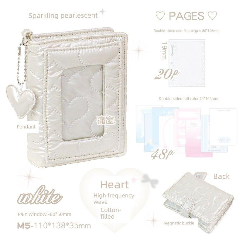 

Rosyposy Soft Set Heart Cotton Filling M5 Loose Spiral Notebook Notebook Book 2025 Good-looking Journal Book Small Book white-white